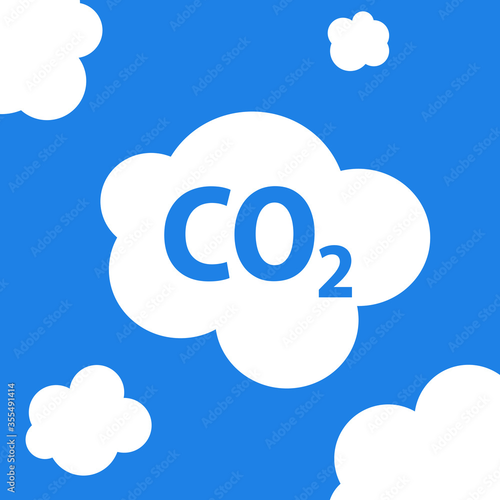 cloud with co2 inscription, ecology concept cloud with co2 inscription, ecology concept