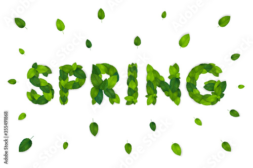 Ecology theme Go vegan flyer template with lettering. Bright fresh green leaves concept. Poster, card, label, banner design. Stylish realistic background. 3d Vector illustration EPS10