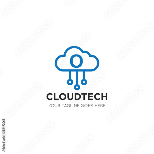 initial leter o cloud logo and icon vector illustration design template