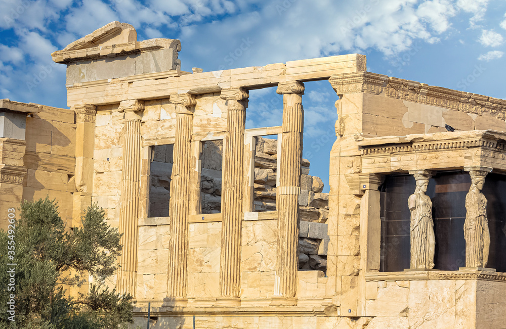 Caryatids on Acropolis Hill near Parthenon in Athens