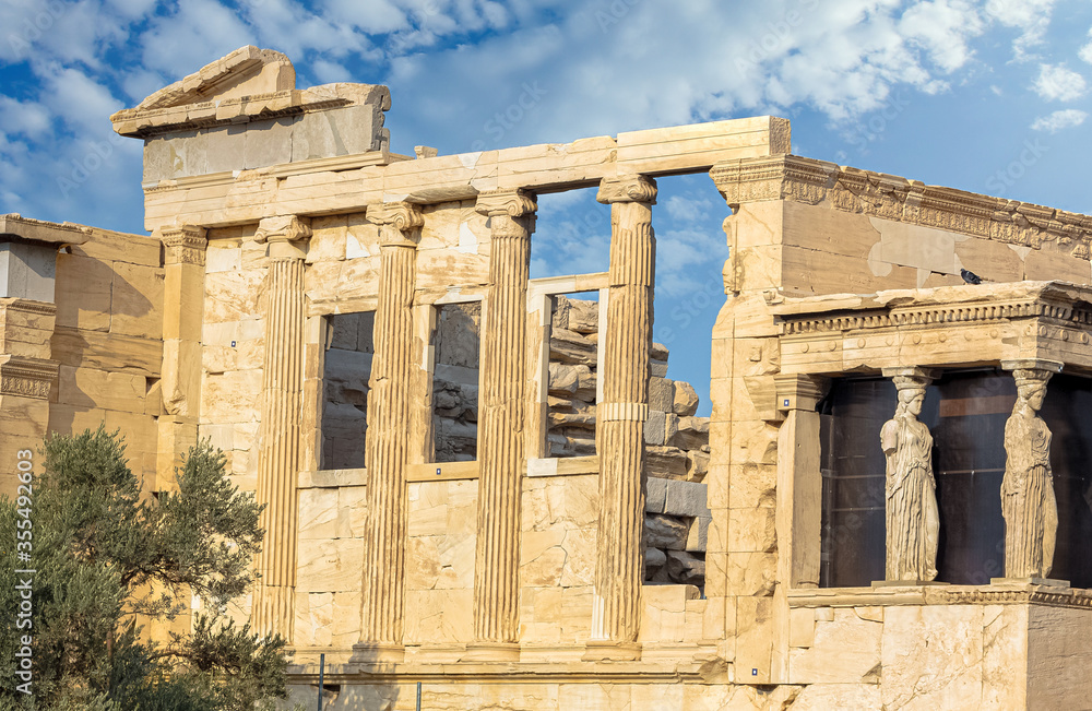 Caryatids on Acropolis Hill near Parthenon in Athens Caryatids on Acropolis Hill near Parthenon in Athens