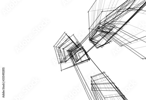 abstract concept architecture 3d vector