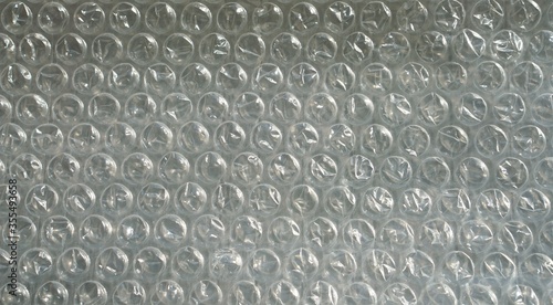 transparent white bubble wrap close up for background