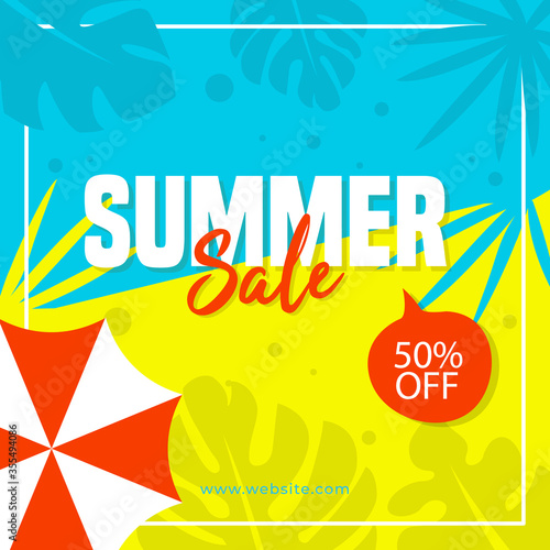 Eye catching summer sale mobile banners, Sale social media post or banner template