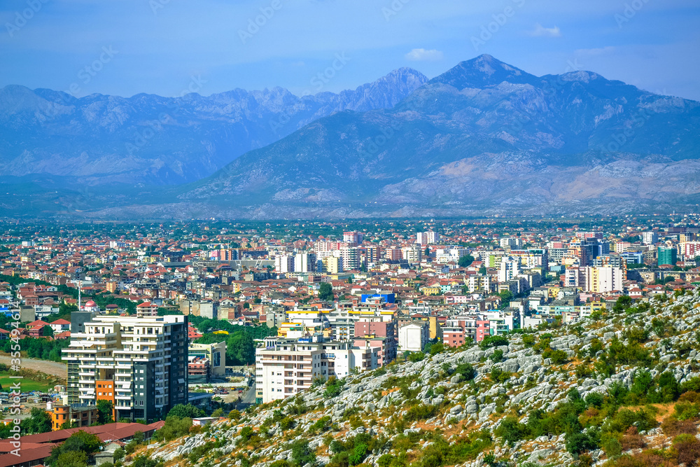 A view from Rozafa Castle in Shkodra, Albania