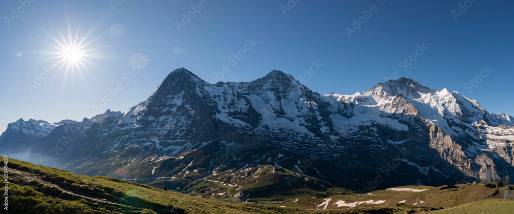 Panorama of Eiger, Mönch and Jungfrau