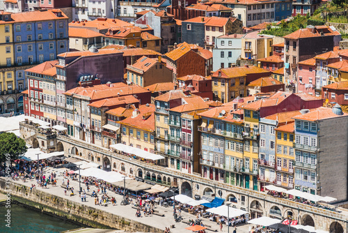 Panoramic view of Oporto center and the Douro River, Portugal.