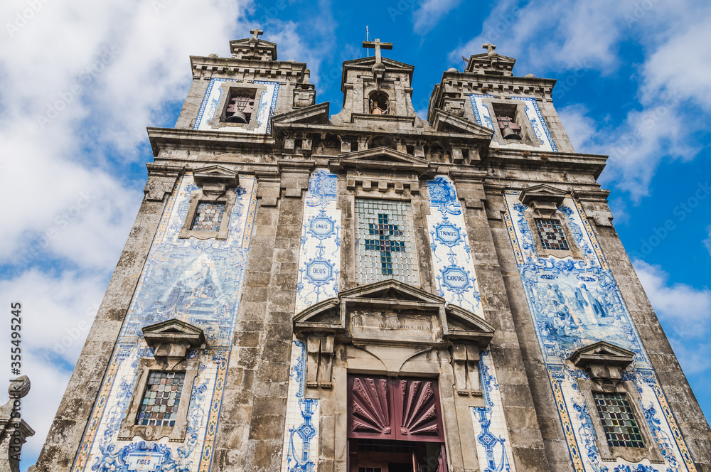 Porto, Portugal panoramic view of Church of Saint Ildefonso or Igreja de Santo Ildefonso.