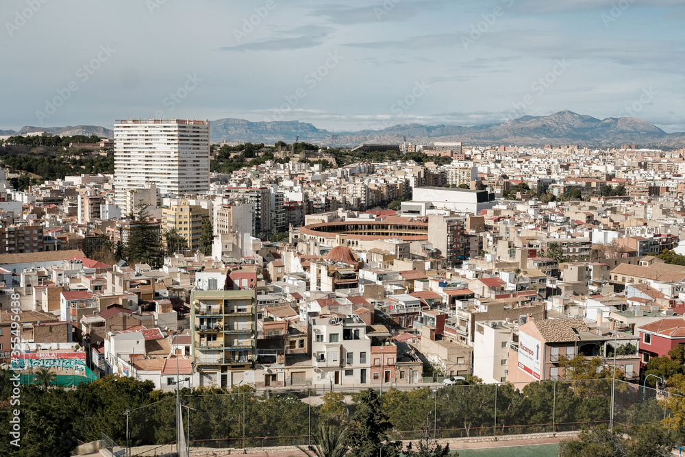 View from the castle of Santa Barbara. Top view