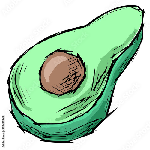 Avocado hand drawn sketchy style isolated vector illustration