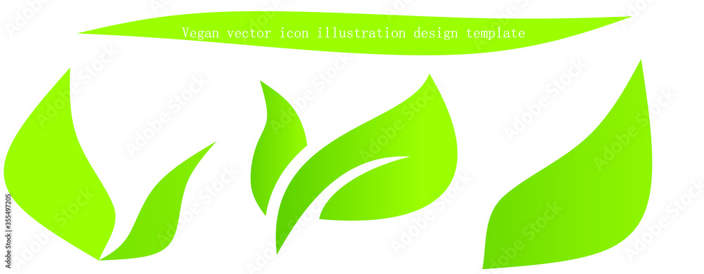 Vegan vector icon. Organic, bio, eco symbol. Vegan, no meat, lactose free, healthy, fresh and nonviolent food. Green vector illustration with leaves for stickers, labels and logos. Vegan vector icon. Organic, bio, eco symbol. Vegan, no meat, lactose free, healthy, fresh and nonviolent food. Green vector illustration with leaves for stickers, labels and logos.