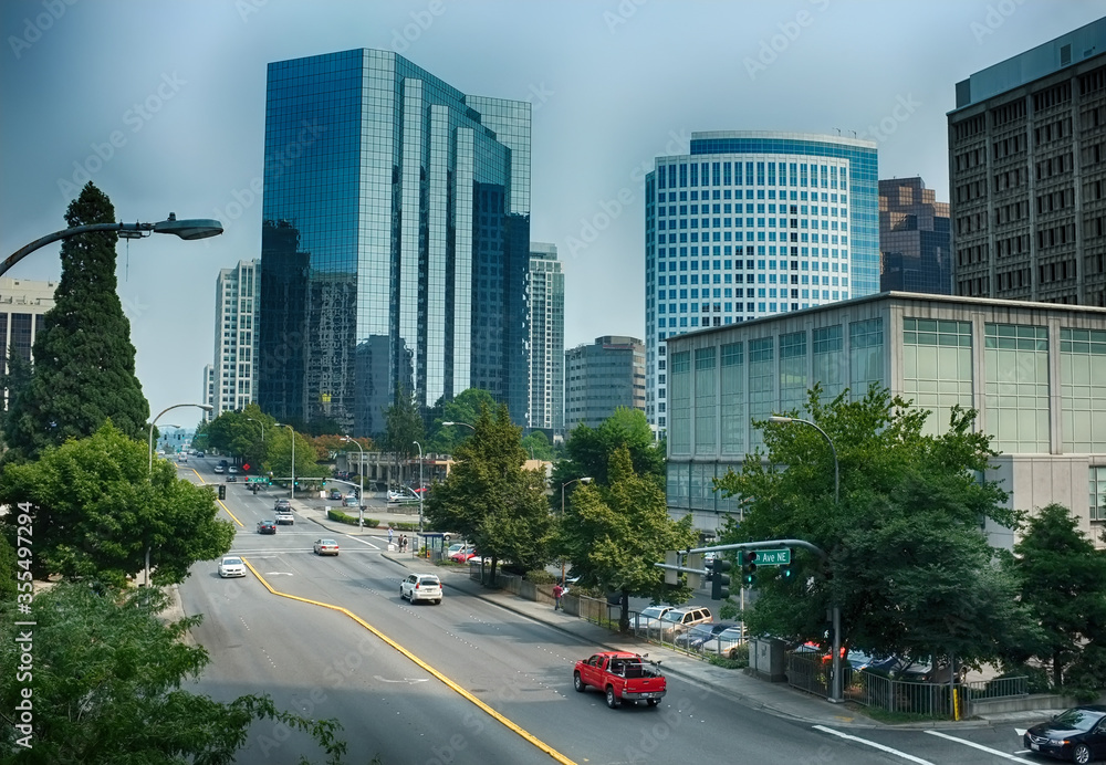 Fototapeta premium Seattle downtown skyscrapers cityscape, Washington state, USA