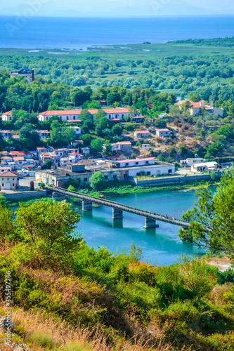 A bridge on the river in Shkodra, Albania
