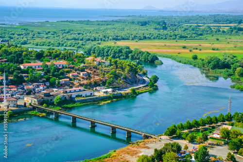 A bridge on the river in Shkodra, Albania