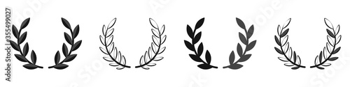 Laurel wreath set. Vector illustration