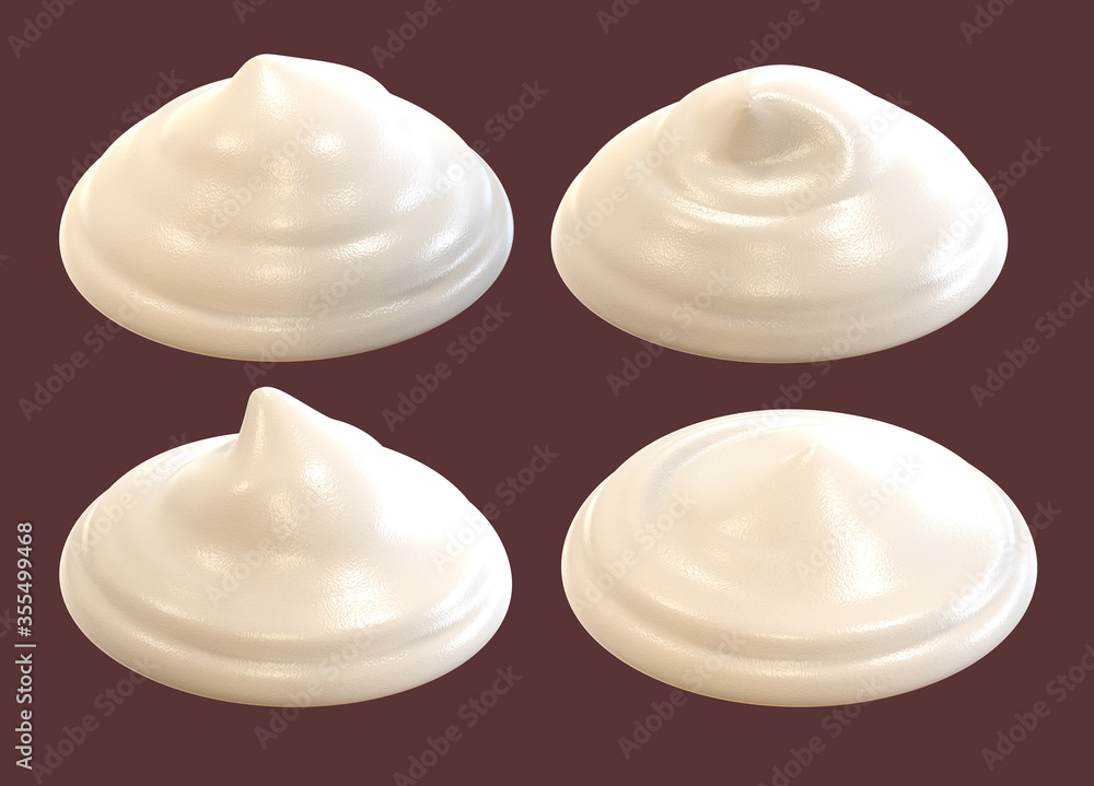 Set of mayonnaise. White cream. Isolated background. 3d illustration Set of mayonnaise. White cream. Isolated background. 3d illustration