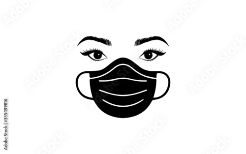 face of a girl with face mask