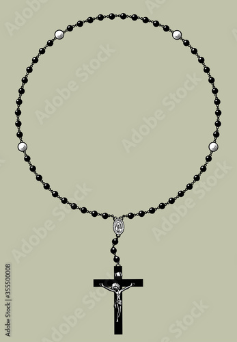 Round frame of prayer beads