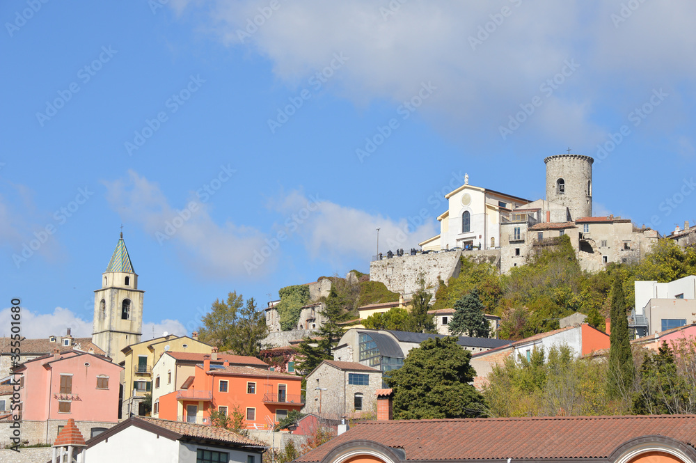 Panoramic view of San Marco dei Cavoti, an old town in the province of Benevento, Italy.