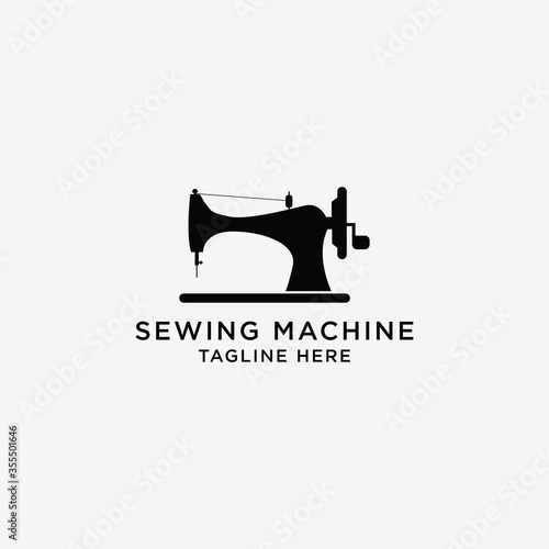 Sewing machine logo. Textile logo. Custom vector logo template.
