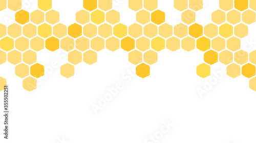 Abstract honeycomb with hexagon grid cells on white background vector.