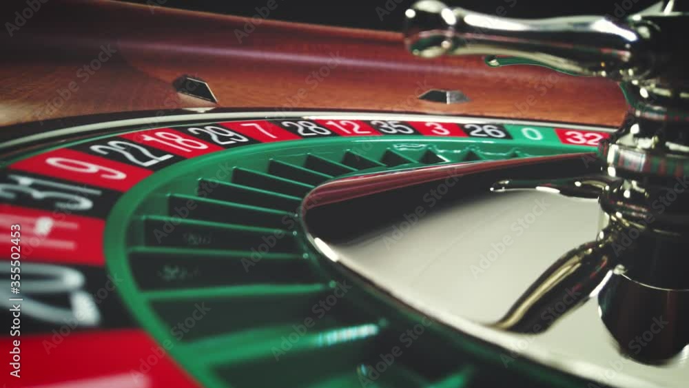 Roulette wheel winning number 6 close up at the Casino Roulette wheel winning number 6 close up at the Casino