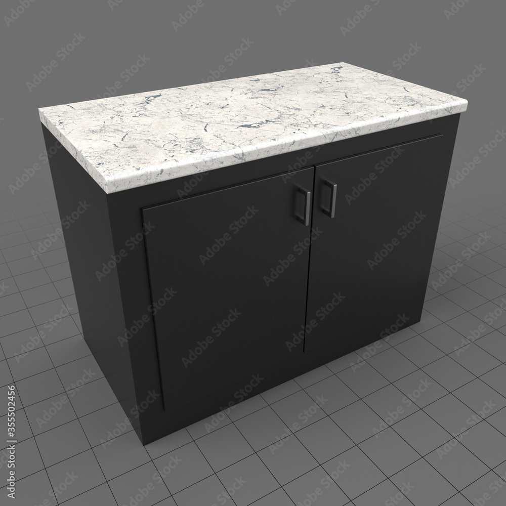 Modern lower kitchen cabinets Stock 3D asset | Adobe Stock