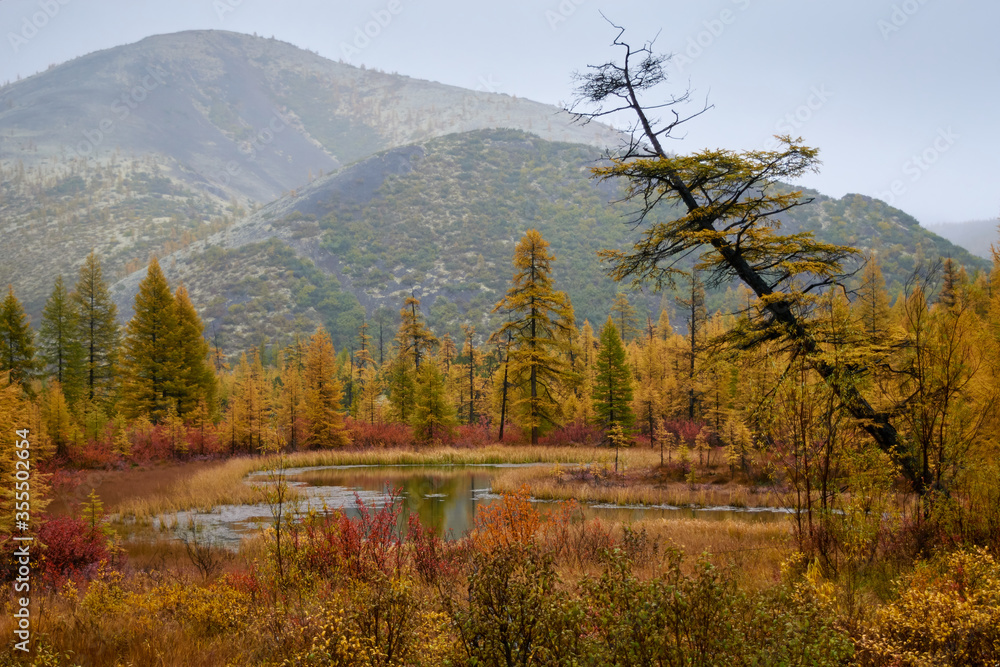 autumn landscape with lake and mountains autumn landscape with lake and mountains