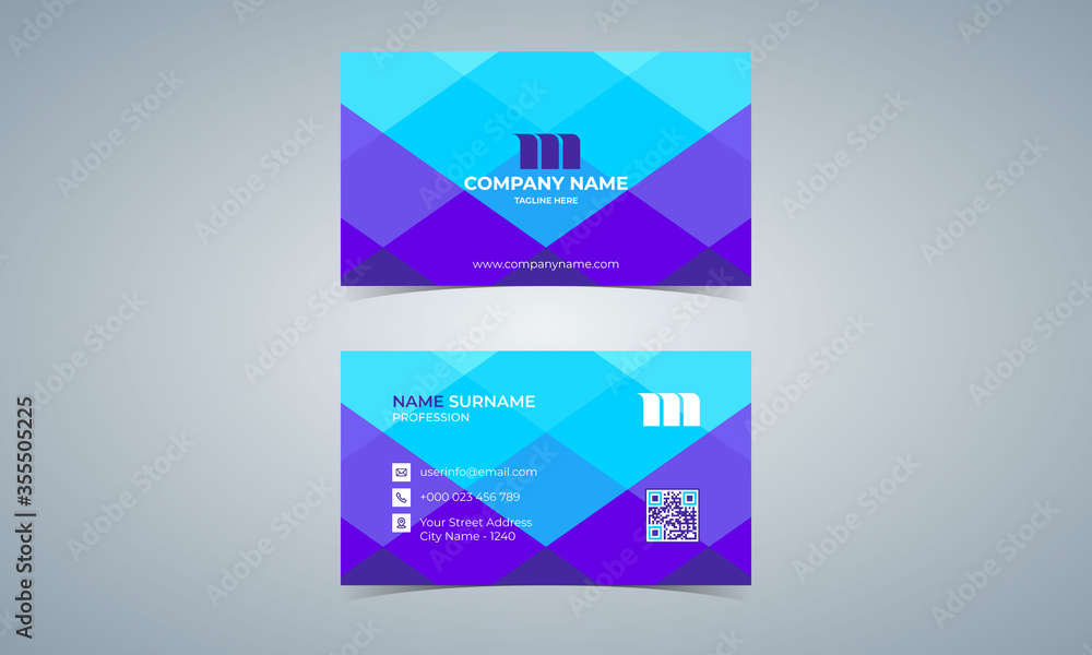 Fototapeta premium Geometric Corporate Business Card Template Design