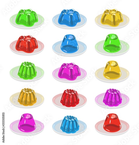 vector set of fruit jelly