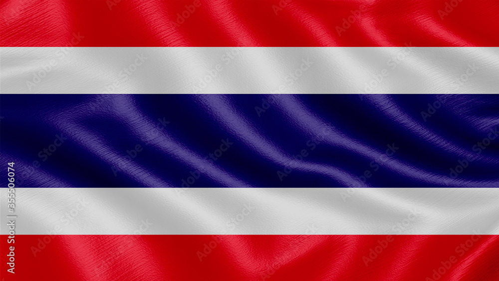 Flag of Thailand. Realistic waving flag 3D render illustration with highly detailed fabric texture. Flag of Thailand. Realistic waving flag 3D render illustration with highly detailed fabric texture.