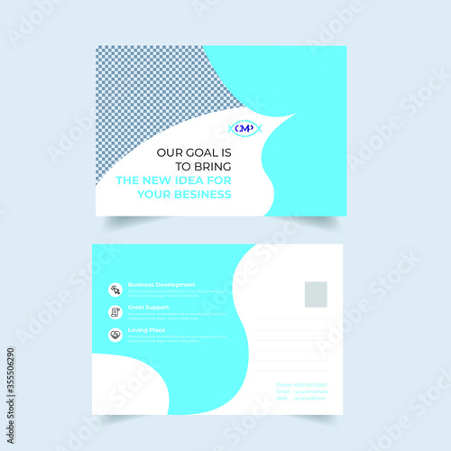 Business postcard template design Premium Vector
