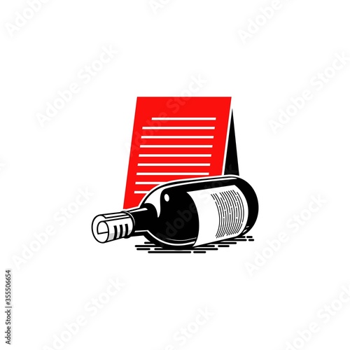 wine bottle illustration logo vector