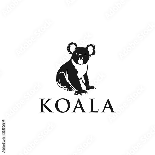Koala silhouette logo vector Australia
