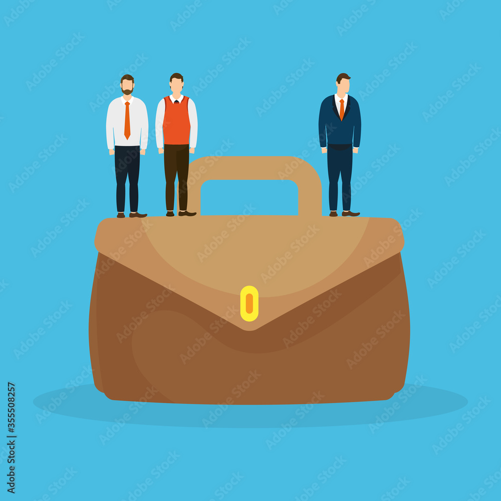 Corporate businessmen over suitcase vector design Corporate businessmen over suitcase vector design
