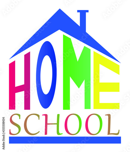 Logo vector illustration about homeschooling