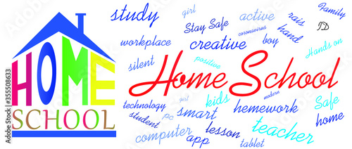 Logo vector illustration about homeschooling