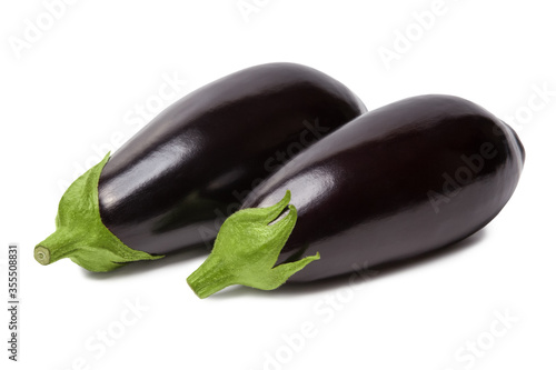 Fresh eggplant isolated on white