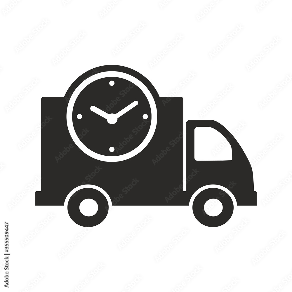 Delivery truck black icon. Isolated vector Delivery truck black icon. Isolated vector