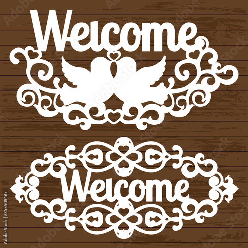 Welcome sign for laser cutting  