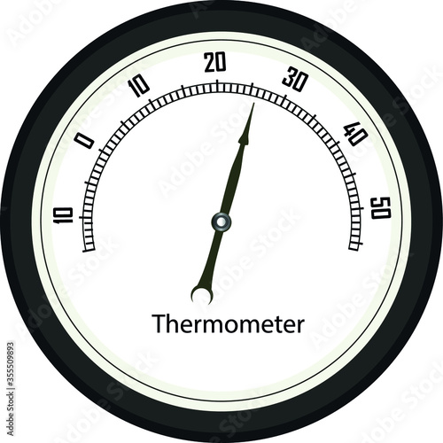 thermometer vector template. air temperature measuring and display instrument.