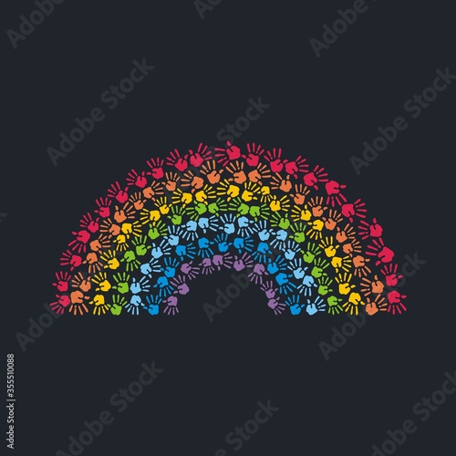 Hands and color rainbow