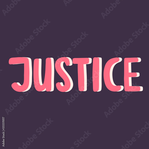 Justice. BLM. Black lives matter 2020 sticker. Social media content post banner anti racism. 