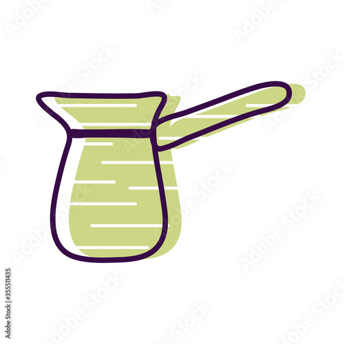 coffee cezve line and fill style icon vector design