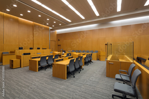 New modern courtroom viewed from the side photo