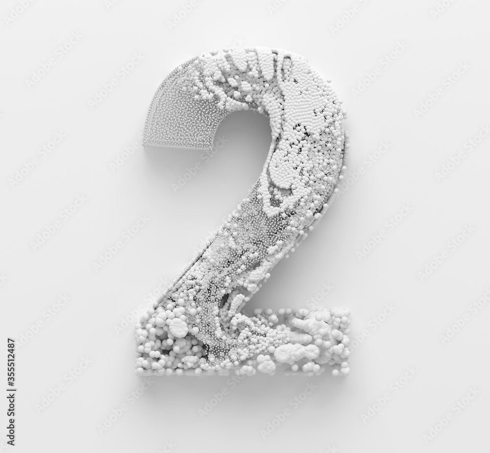 3d render of abstract black and white art with surreal logo sign symbol number four 4 based on small and big bubbles balls or spheres particles in organic pattern in styrofoam material on white back 3d render of abstract black and white art with surreal logo sign symbol number four 4 based on small and big bubbles balls or spheres particles in organic pattern in styrofoam material on white back