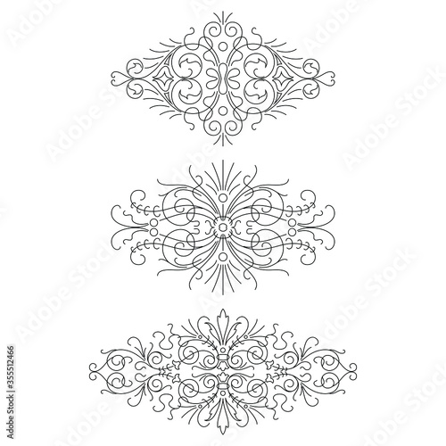 Calligraphic design elements set 1