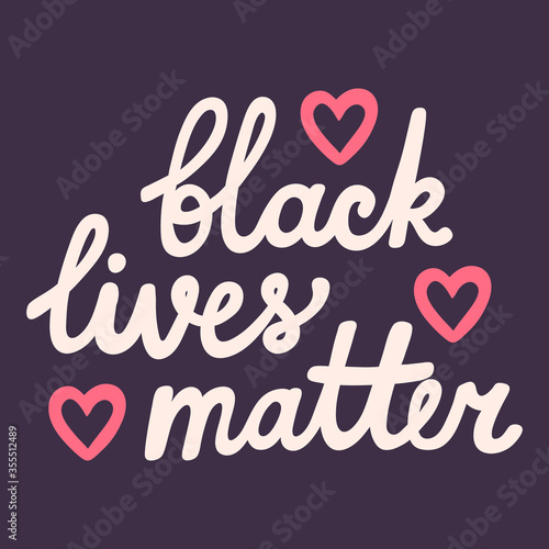 BLM. Black lives matter 2020 sticker. Social media content post banner anti racism. 