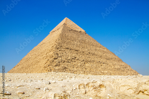 Great Pyramid of Giza  UNESCO World Heritage site  Cairo  Egypt.