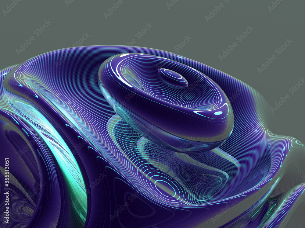 3d render of abstract art 3d background with part of surreal sphere in ...